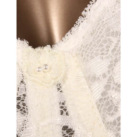 Carnival 423 Spandex Lace Corset Bra with Garter Straps Bridal 32DD DD cup - Picture 4 of 6